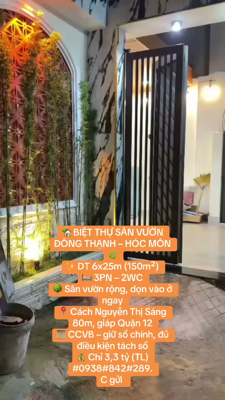 SIÊU PHẨM -  BIỆT THỰ VƯỜN  - ĐÔNG THẠNH  - HÓC MÔN. - ảnh 2