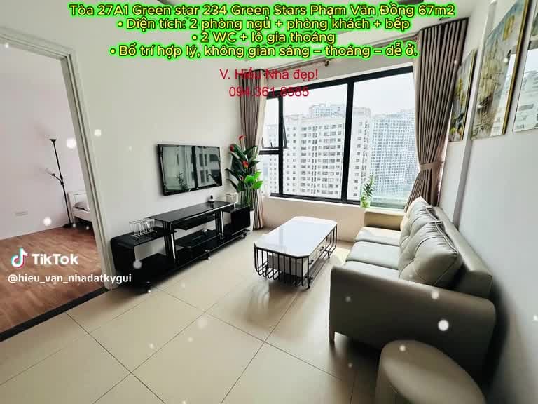 Căn hộ Tòa 27A1 Green star 234 Green Stars Phạm Văn Đồng 67 m2 - 2 ngủ 2 wc - ảnh 2