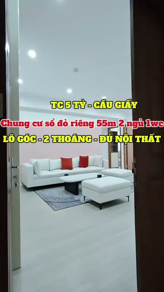 CẦU GIẤY - TC 5 TỶ - CĂN HỘ CHUNG CƯ 55M² - LÔ GÓC THOÁNG ĐẸP.