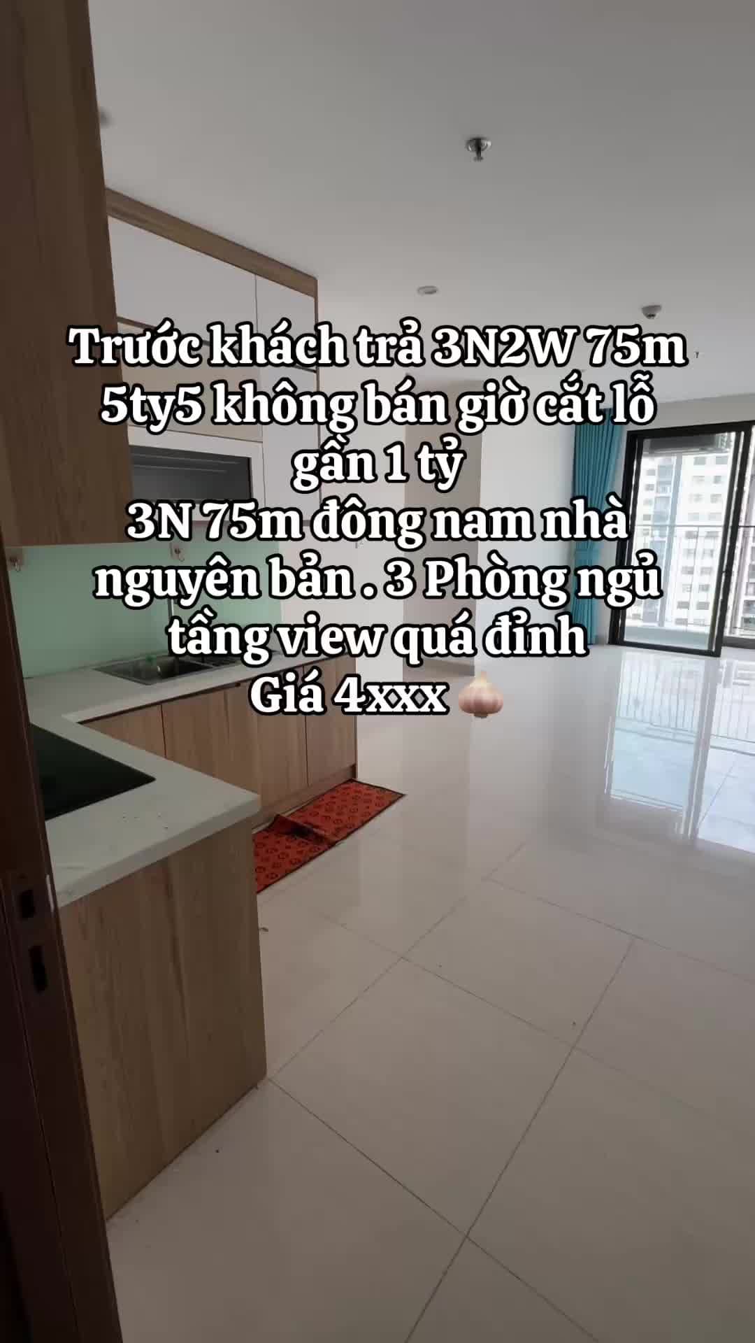 Chính chủ gửi bán  S2.05 1x 3N2vs  Diện tích :75m nguyên bản  Nhà sẵn sổ  Giá :49xx  Bc : Đông Nam