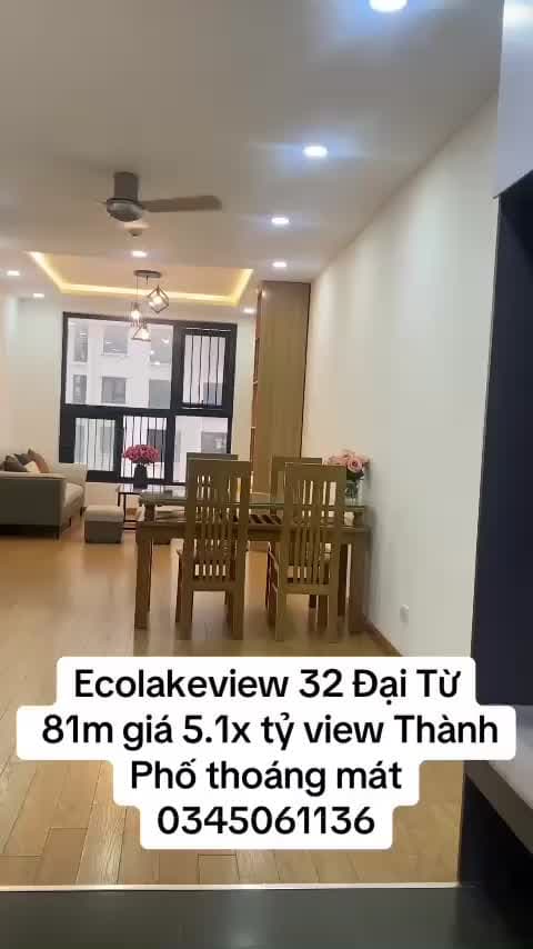 Eco Lake View - 32 Đại Từ ,Hoàng Mai 2N2VS Giá 5.1x tỷ