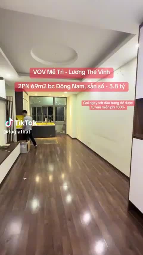 VOV Mễ Trì - Lương Thế Vinh 2PN 69M2 BC ĐÔNG NAM sẵn sổ - 3.8 tỷ