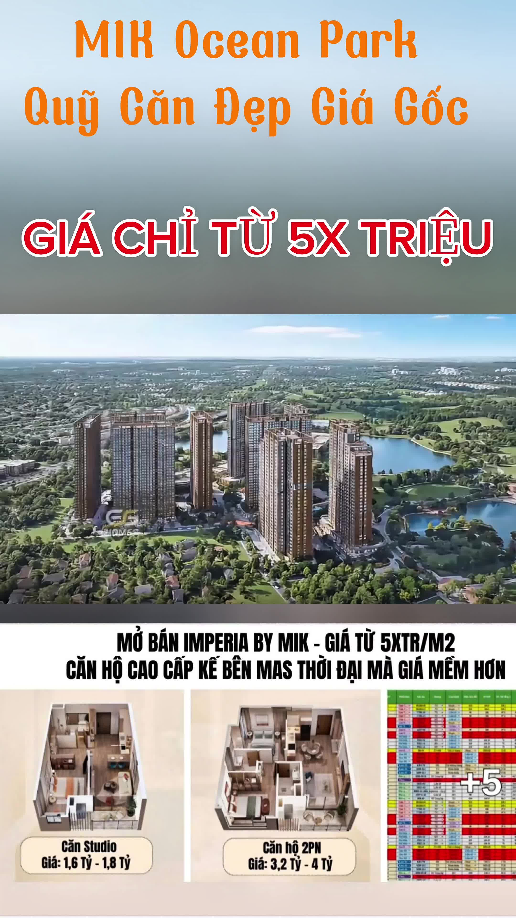 Quỹ căn 3PN vốn đầu tư từ 1 tỷ