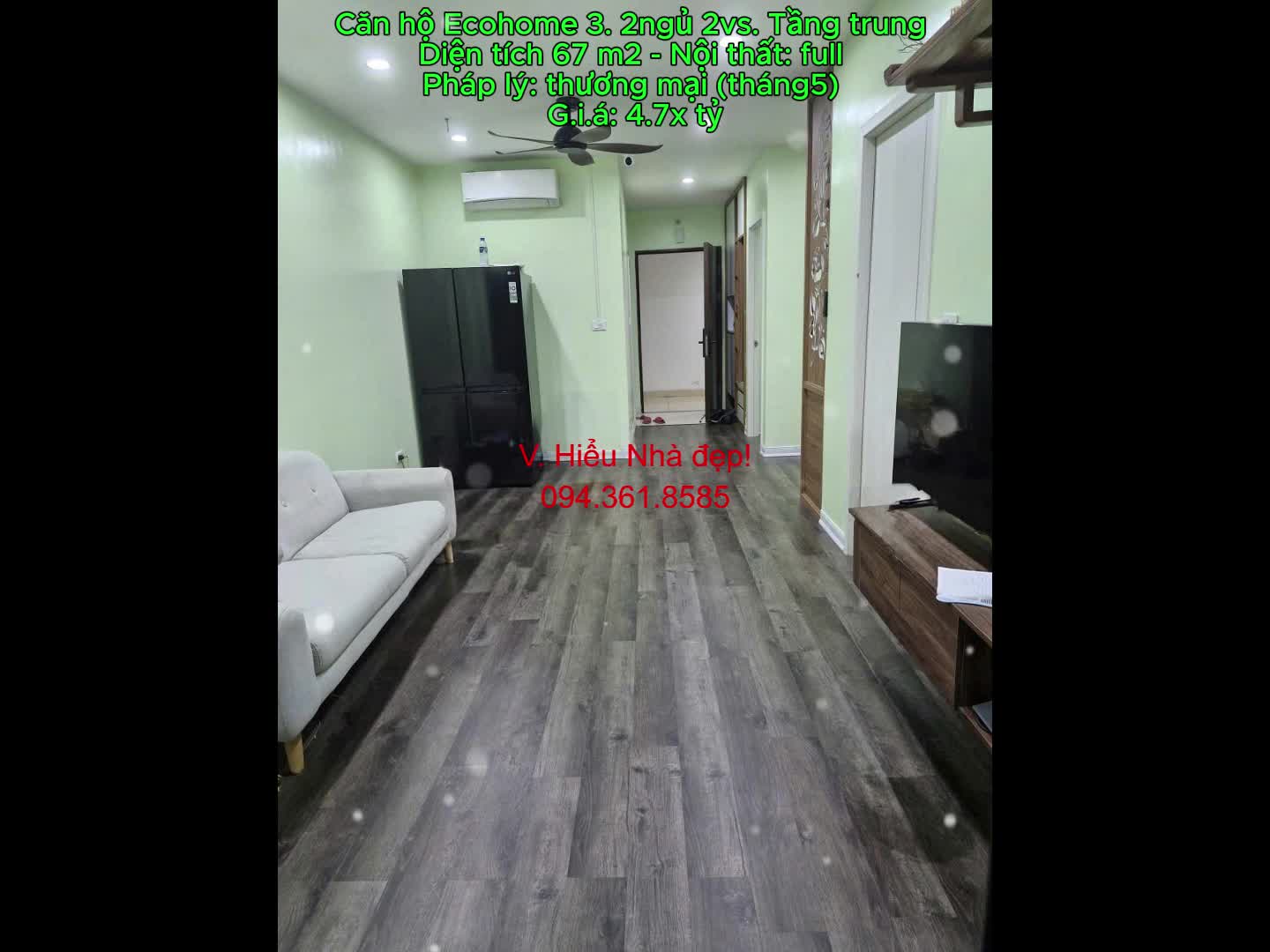 Ecohome 3 - 2ngủ 2vs Khách Bếp. Tầng thấp - Diện tích 67 m2 - Nội thất: full - ảnh 2