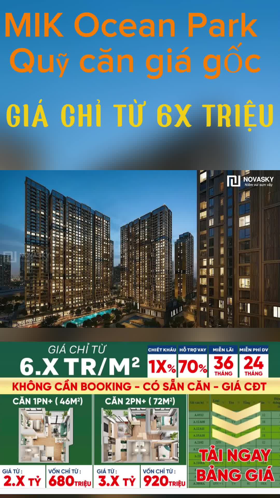 Quỹ căn 2PN 2vs giá tốt nhất dự án
