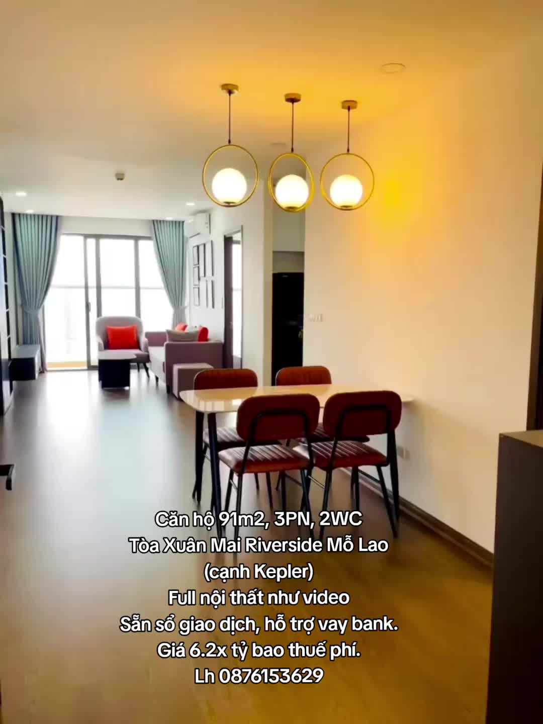 Căn hộ Xuân Mai Riverside, 91m2, 3PN, 2WC