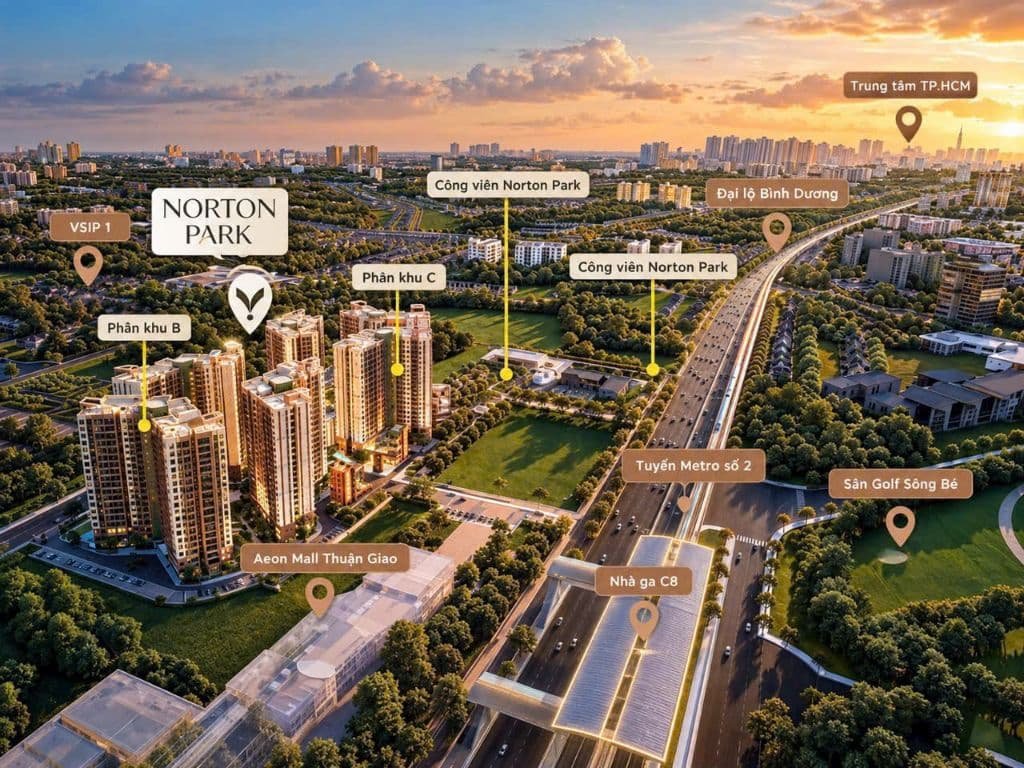 🏢 SIÊU PHẨM NORTON PARK: SÁT AEON MALL, GẦN LOTTE & MEGA MARKET, CÁCH METRO C8 ĐÚNG 80M - BẢO CHỨNG CHO THUÊ ĐỈNH CAO TỪ KCN VSIP 1! - ảnh 1