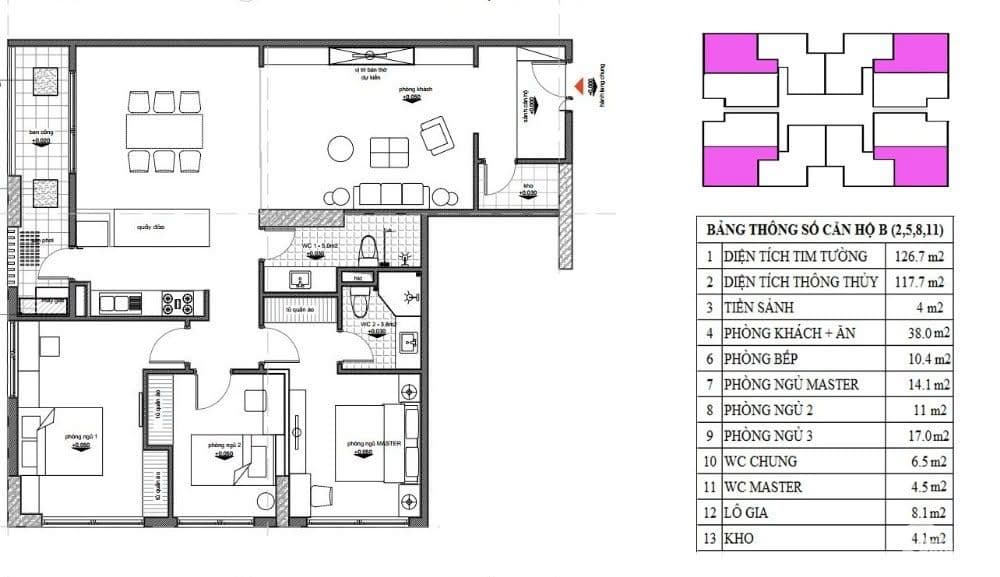 Căn hộ Legacy tầng 3 ĐN 126m2 Lê Văn Thiêm TX HN - ảnh 3