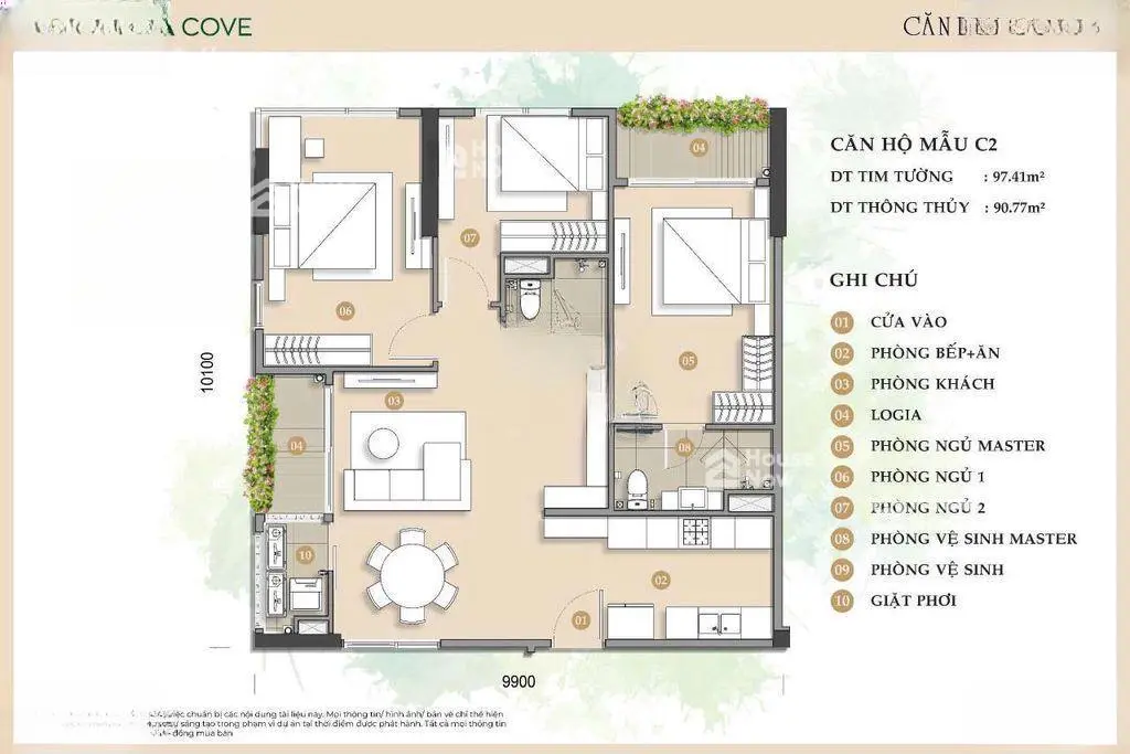 Căn hộ Trellia Cove Mizuki 3PN 97m2 căn góc, giá từ 6,9 tỷ, T11/2027 nhận nhà, thanh toán cực giãn chỉ 20% đến lúc nhận nhà - ảnh 3 Căn hộ Trellia Cove Mizuki 3PN 97m2 căn góc, giá từ 6,9 tỷ, T11/2027 nhận nhà, thanh toán cực giãn chỉ 20% đến lúc nhận nhà - ảnh 3