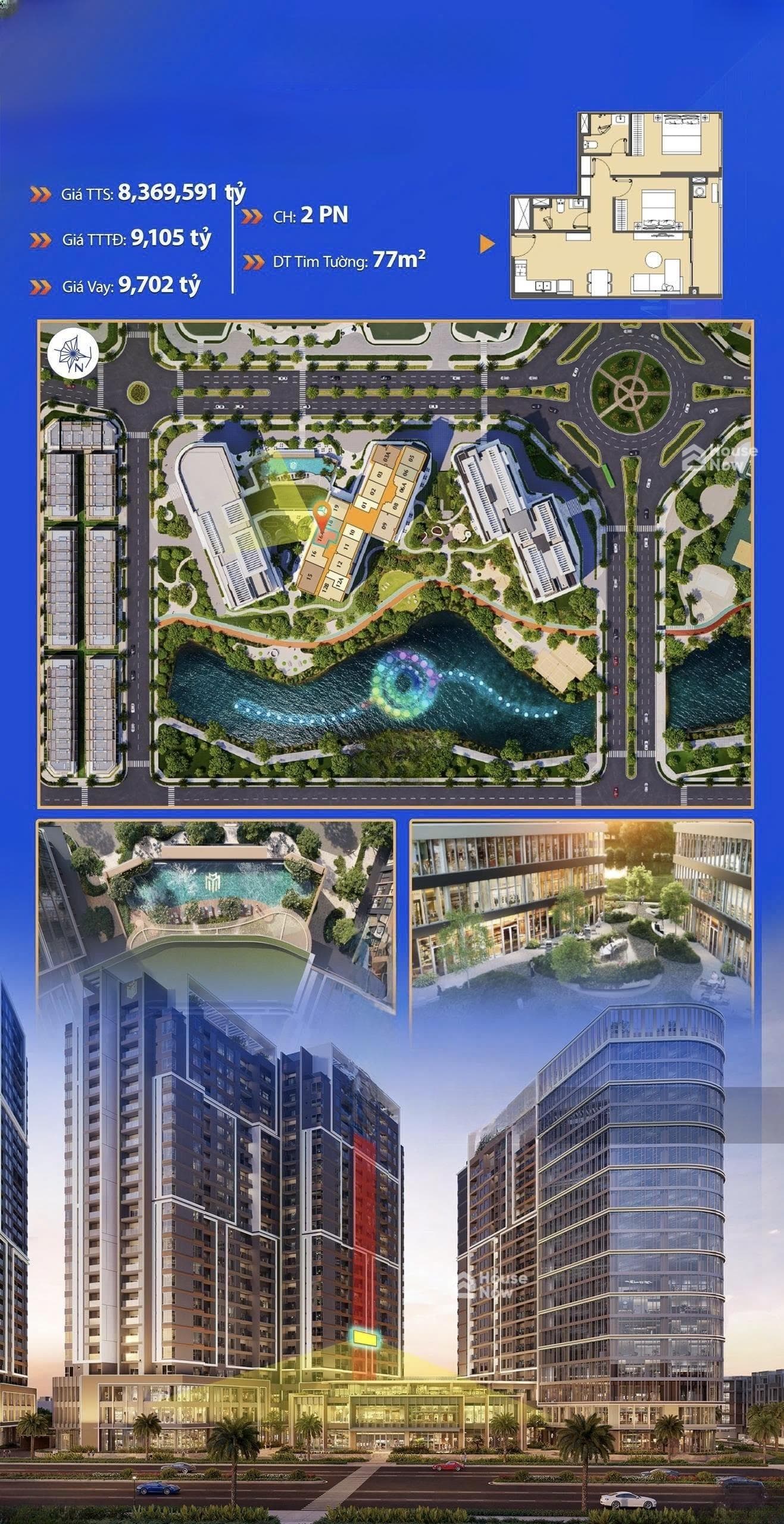 2 phòng ngủ Masteri Cosmo Central, trung tâm The Global City - ảnh 1
