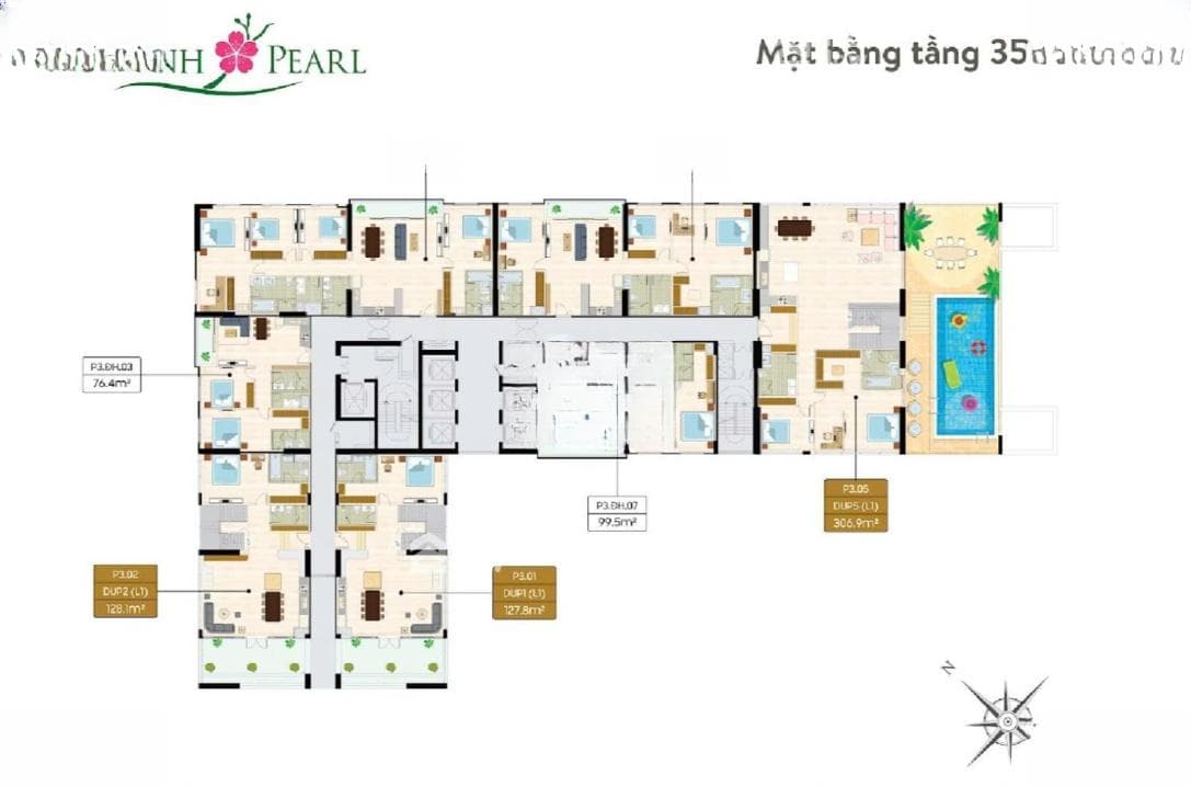 Riêng Duplex Mỹ Đình Pearl 3 228298m, sân vườn riêng, view toàn cảnh - ảnh 7 Riêng Duplex Mỹ Đình Pearl 3 228298m, sân vườn riêng, view toàn cảnh - ảnh 7