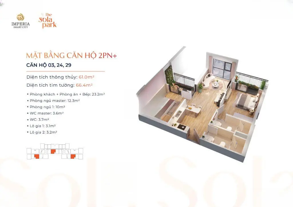 Căn 2Pn 62m2 - toà G6 - BC Đông nam - 3.75 tỷ - Còn ân hạn lãi suất 1 năm - Imperia Sola Park - ảnh 3 Căn 2Pn 62m2 - toà G6 - BC Đông nam - 3.75 tỷ - Còn ân hạn lãi suất 1 năm - Imperia Sola Park - ảnh 3